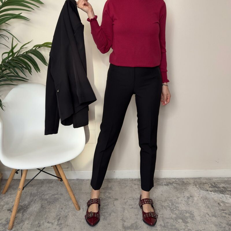MARYLEY - Pantalone sigaretta nero