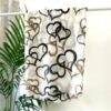 Pashmina cuori grandi nera