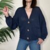 HAVEONE – Cardigan corto tasche blu