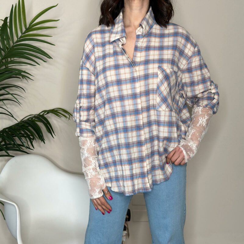 HAVEONE - Camicia manica pizzo