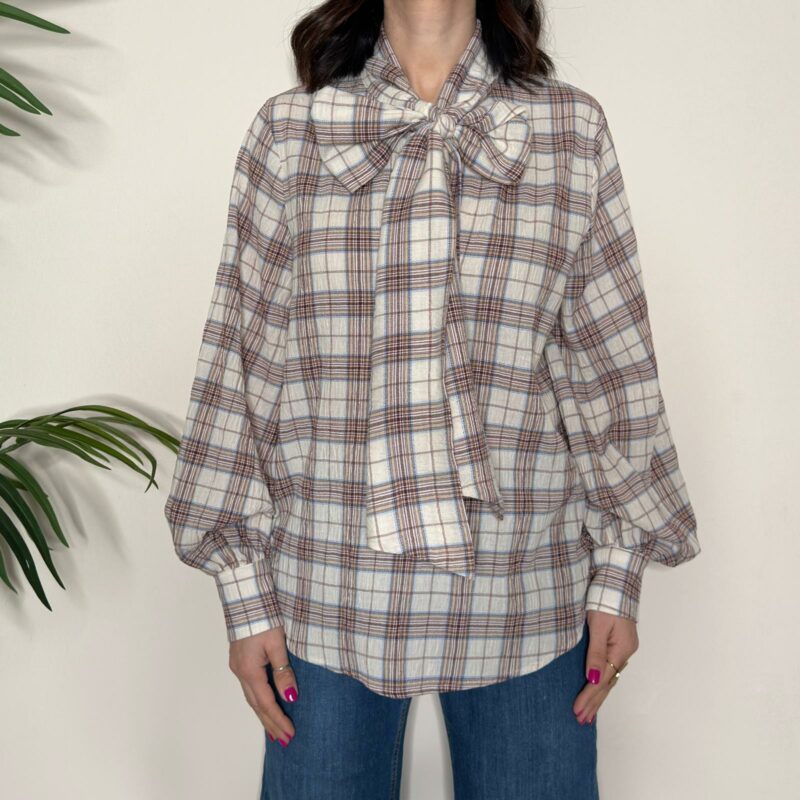HAVEONE - Blusa tartan fiocco