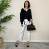 BLUE JOINT – Cardigan bottone gioiello nero