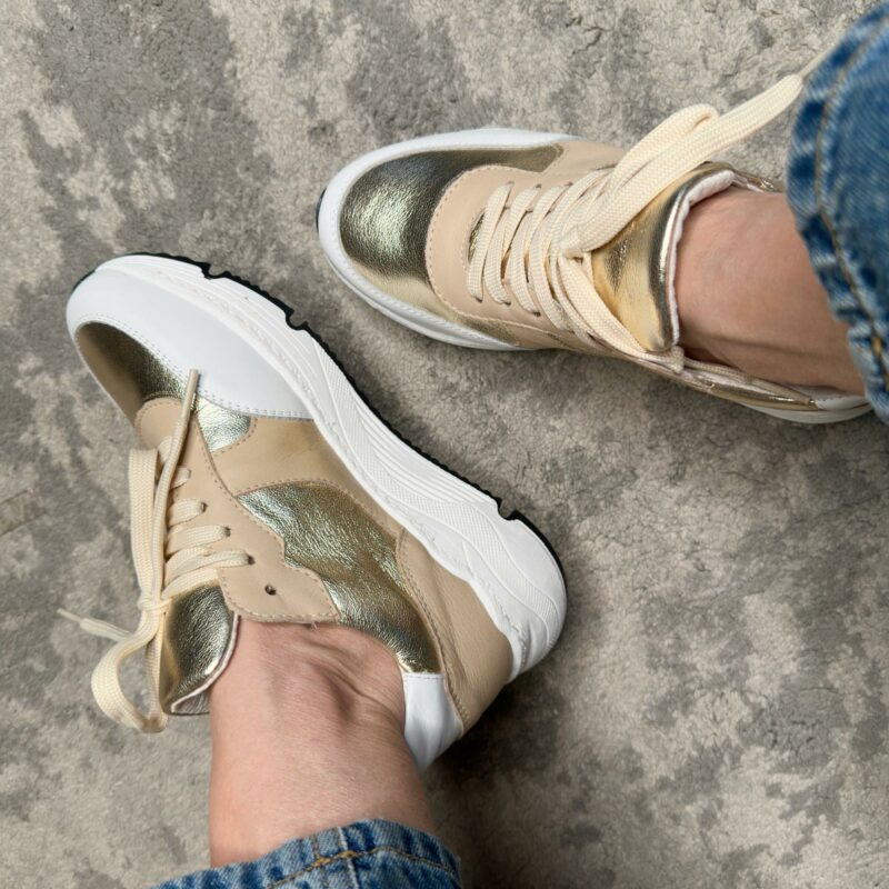 Sneakers alta in pelle