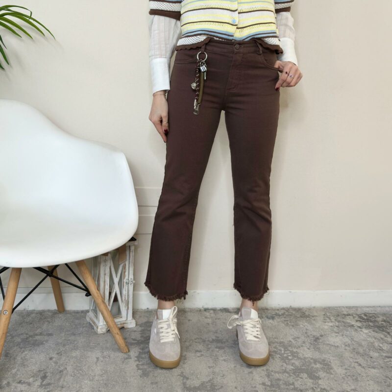 TENSIONE IN - Jeans trombetta cioccolato