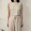 TENSIONE IN – Top spalla larga beige