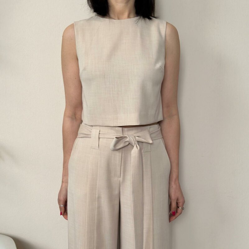 TENSIONE IN - Top spalla larga beige