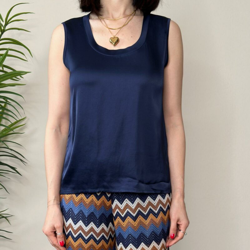 VICOLO - Blusa smanicata blu