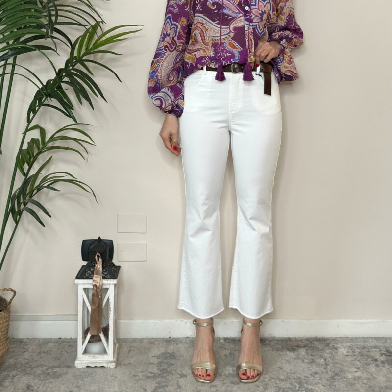 TENSIONE IN - Jeans trombetta bianco