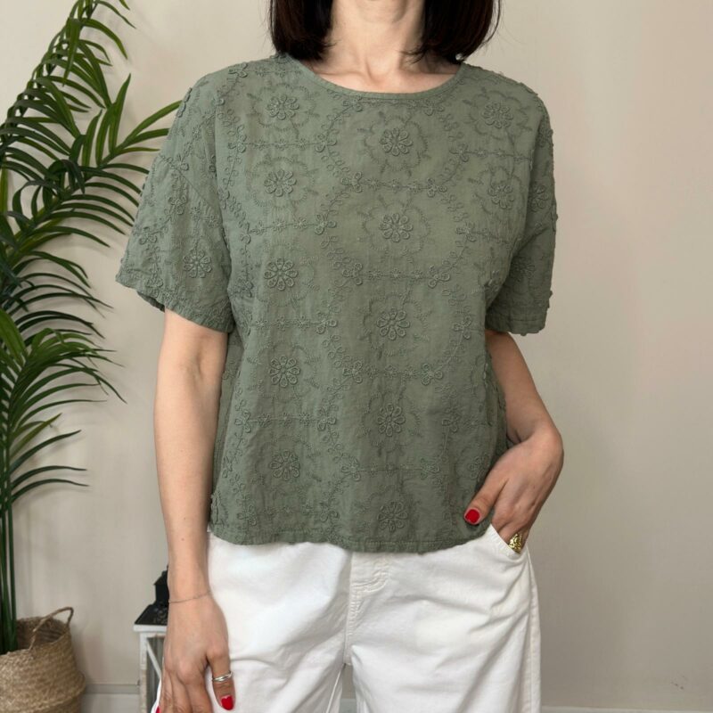 BLUE JOINT - Blusa ricamata verde