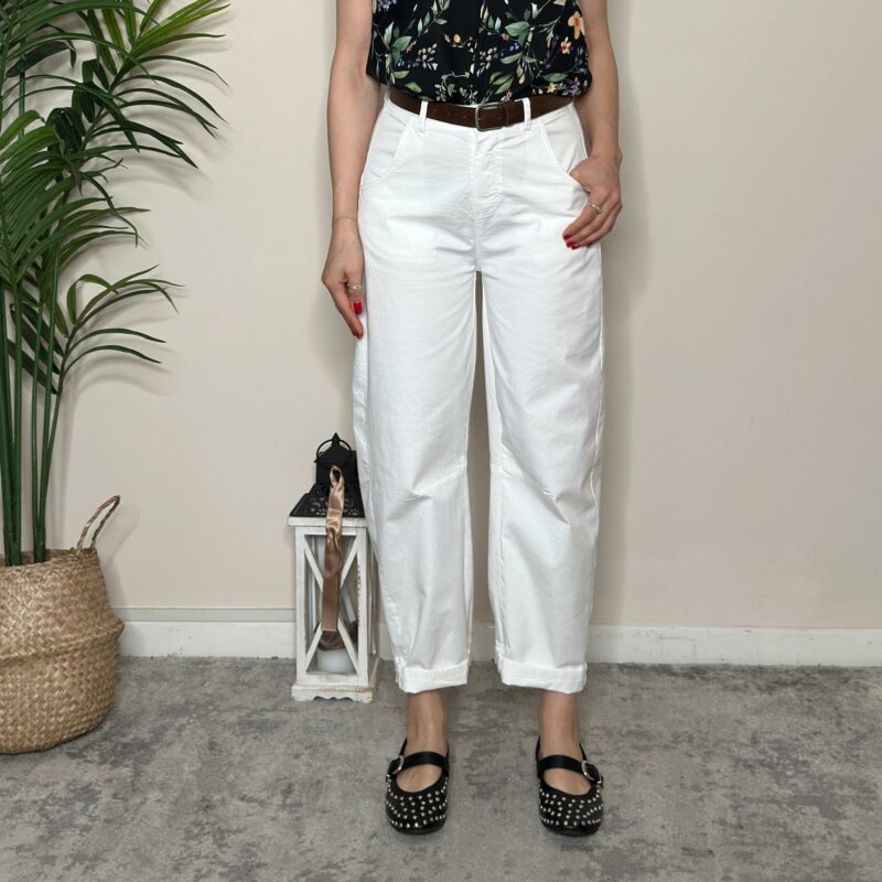 TENSIONE IN - Pantalone balloon bianco