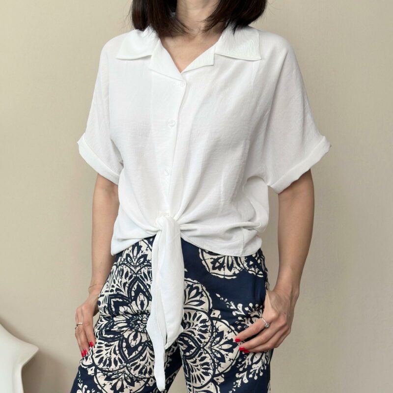 BLUE JOINT - Camicia nodo bianco