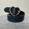 Cintura in pelle blu fibbia cuore