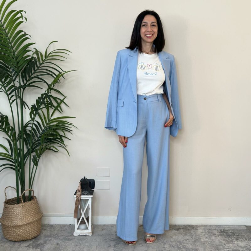 TENSIONE IN - Completo giacca+pantalone azzurro