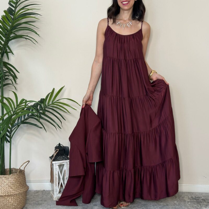 TENSIONE IN - Abito spallina rosso india