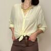 TENSIONE IN – Camicia misto seta giallo