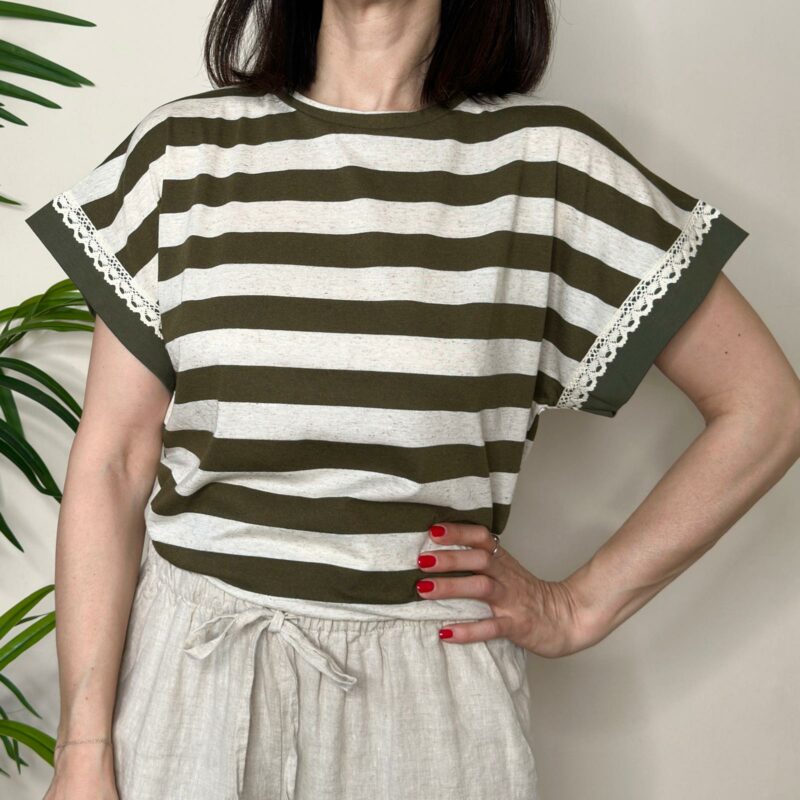 SUSY MIX - Maglia righe verde