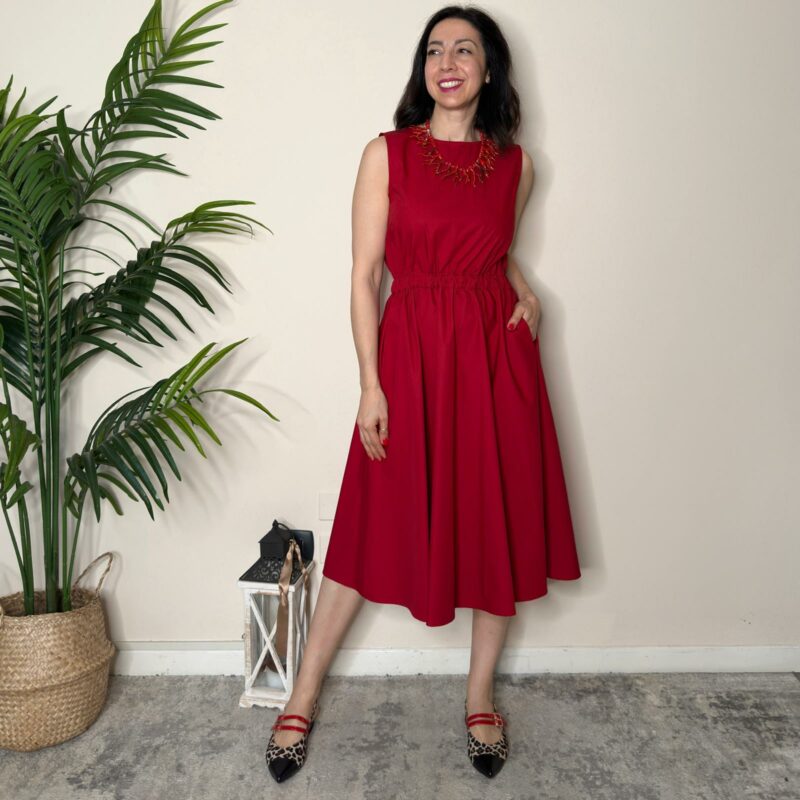 SUSY MIX - Abito midi rosso india