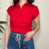 BLUE JOINT – Camicia cotone manica corta rossa