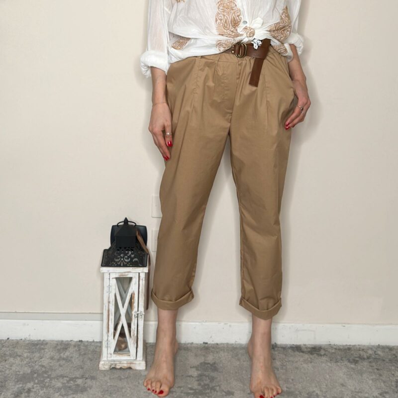 SUSY MIX - Pantalone cotone cammello