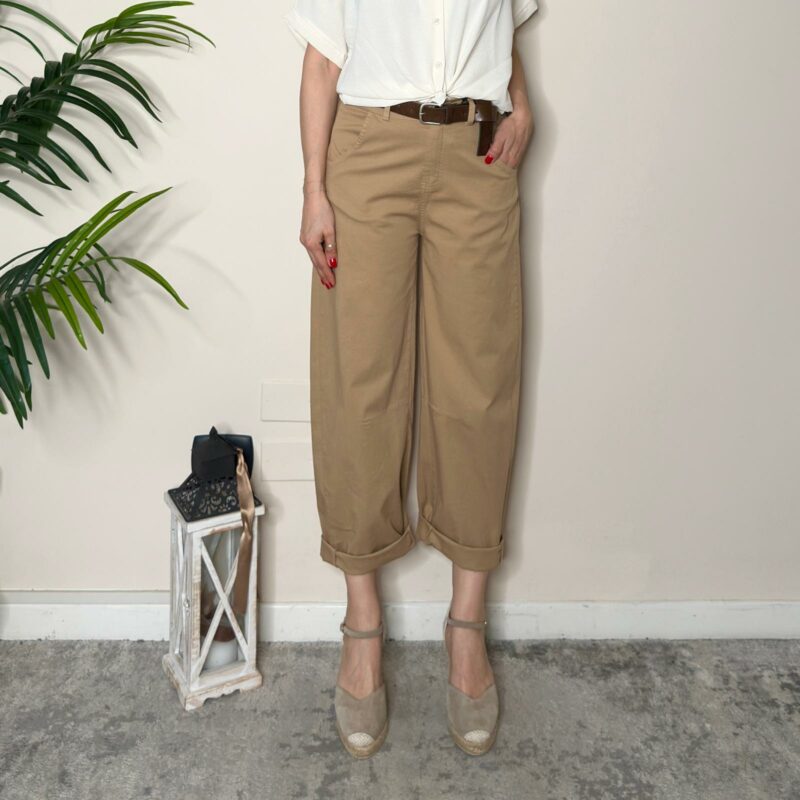 TENSIONE IN - Pantalone balloon cammello
