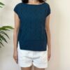 BLUE JOINT – T-shirt lavorata blu