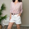 TENSIONE IN – Camicia misto seta rosa