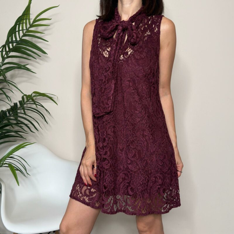 TENSIONE IN - Abito pizzo bordeaux