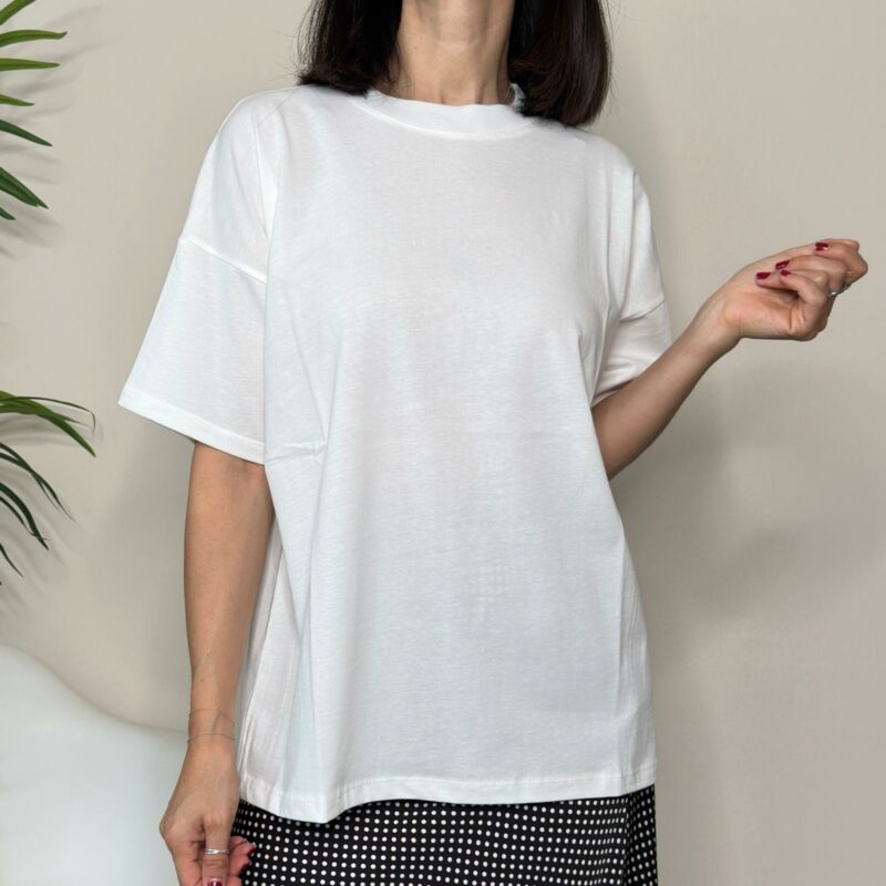 VICOLO - T-shirt basic over bianca