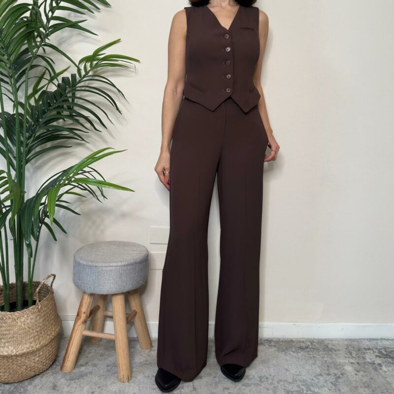 TENSIONE IN - Completo gilet+pantalone cioccolato