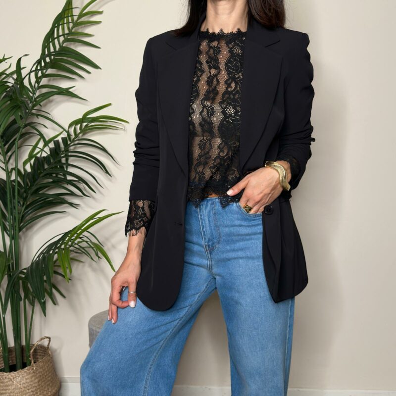 TENSIONE IN - Giacca nera tessuto cady