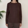 BLUE JOINT – Maglia collo arricciato cioccolato