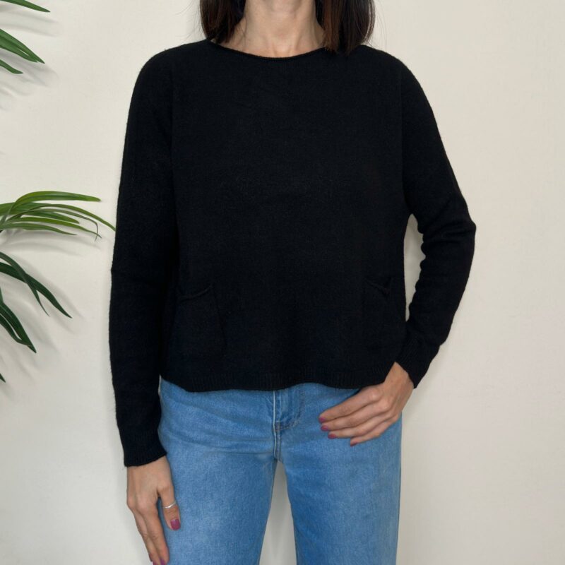 BLUE JOINT- Maglioncino nero tasche