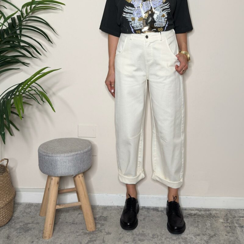 TENSIONE IN - Pantalone ovetto panna