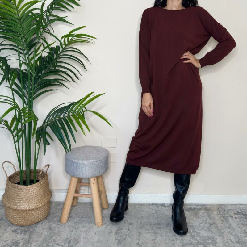 VICOLO - Abito morbido bordeaux