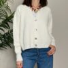TENSIONE IN – Cardigan bottone perlato panna