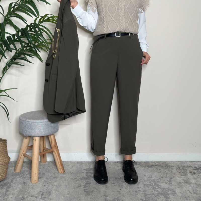 TENSIONE IN - Pantalone palazzo verde militare