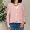TENSIONE IN – Cardigan bottone perlato rosa