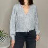 HAVEONE – Cardigan bottone gioiello grigio