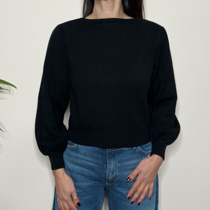 SUSY MIX -Maglione manica palloncino nera