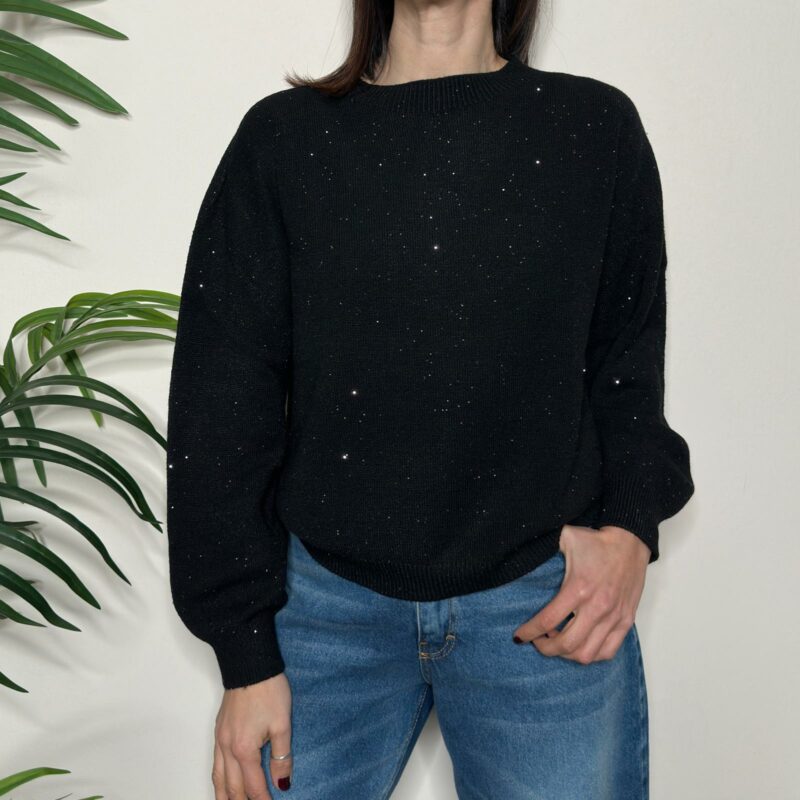HAVEONE - Maglione paillettes nero
