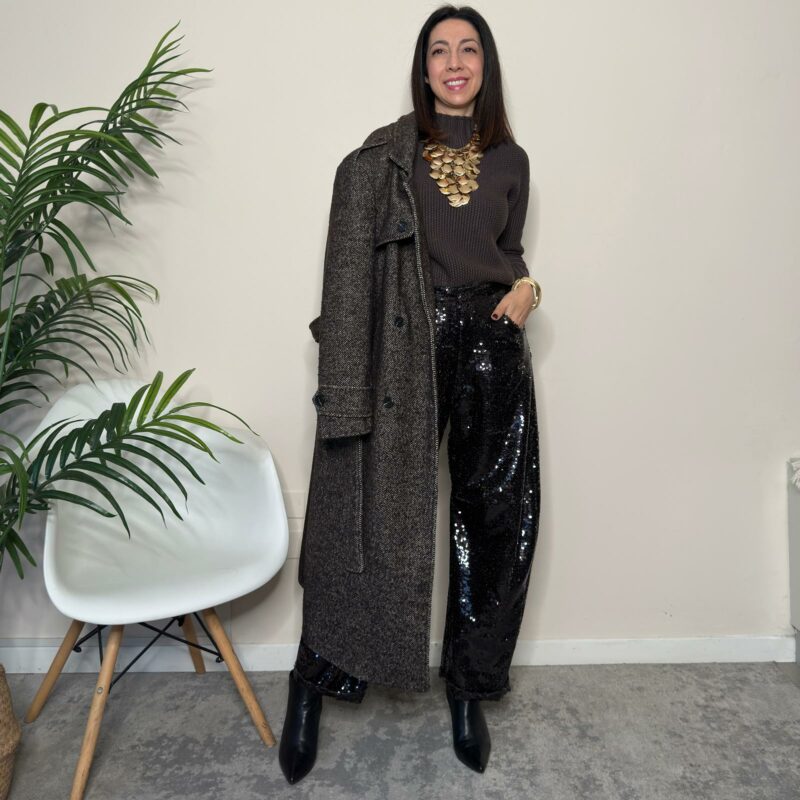 TENSIONE IN - Pantalone ovetto moro