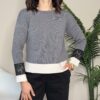 BLUE JOINT – Maglione grigio inserto pizzo