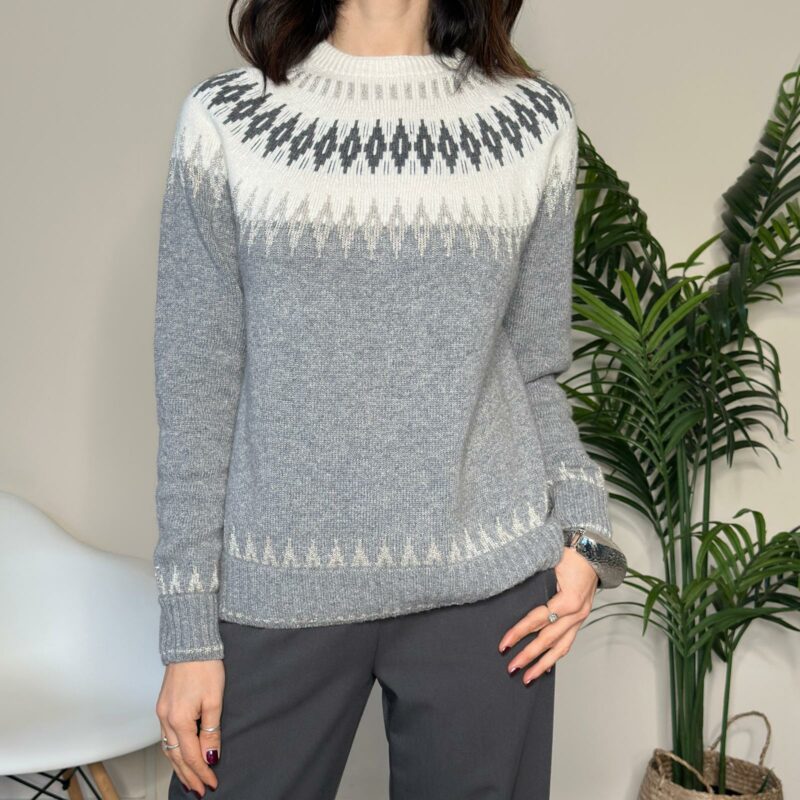 TENSIONE IN - Maglione jacquard grigio