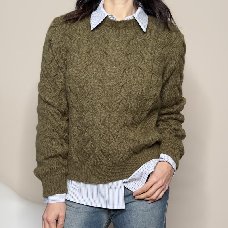 TENSIONE IN - Maglia trecce mohair olio