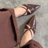 Slingback in pelle