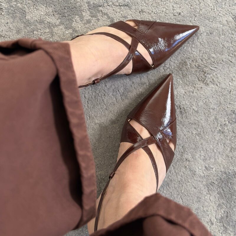 Slingback in pelle
