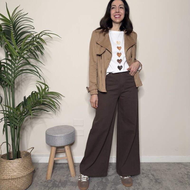 TENSIONE IN - Jeans tasca ampia cioccolato