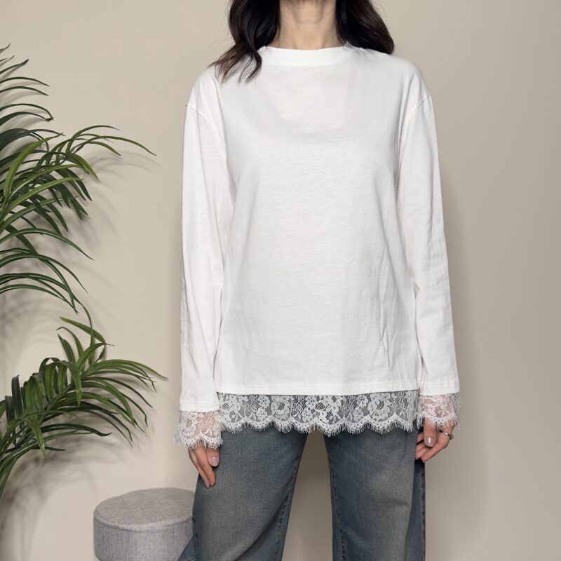 TENSIONE IN - T-shirt bordo pizzo