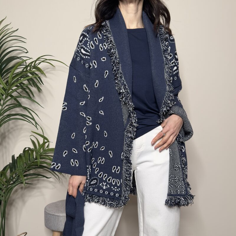TENSIONE IN - Cardigan alanui bandana blu