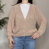 HAVEONE – Cardigan bottone gioiello rosa